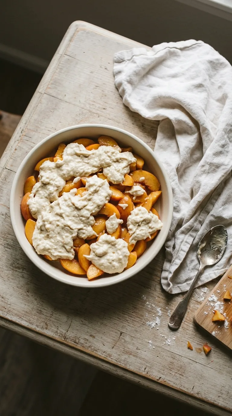 Old-Fashioned Southern Peach Cobbler: Baked Peach Dessert – step 4: Make the batter