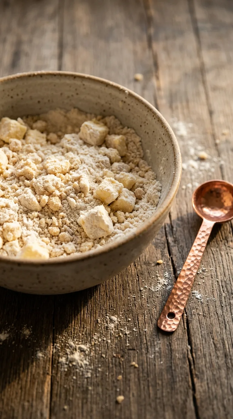 Peach Cobbler: Southern Fruit Dessert – step 4: Cut in butter