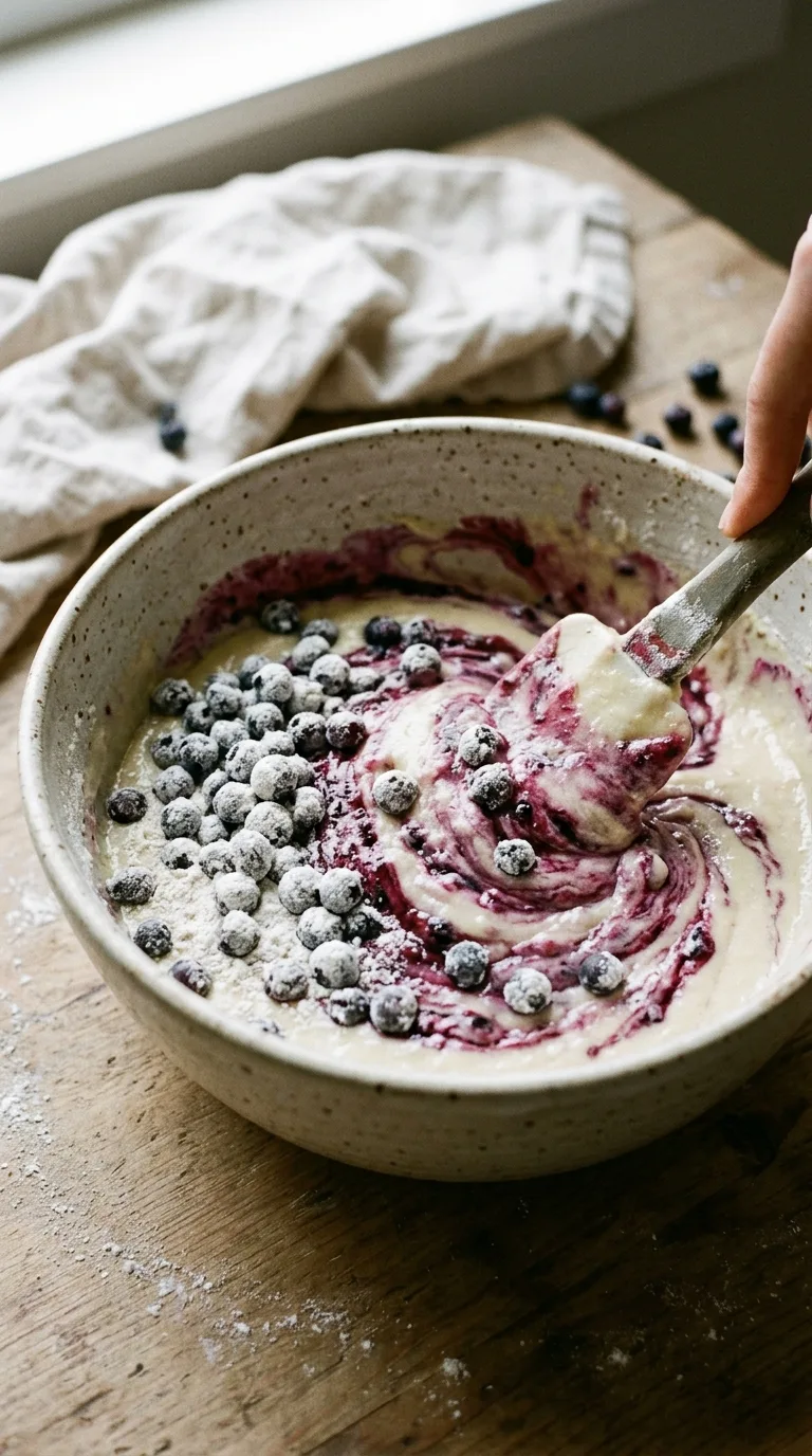 Wild Huckleberry Muffins: Sweet American Breakfast Cake – step 6: Fill the tin