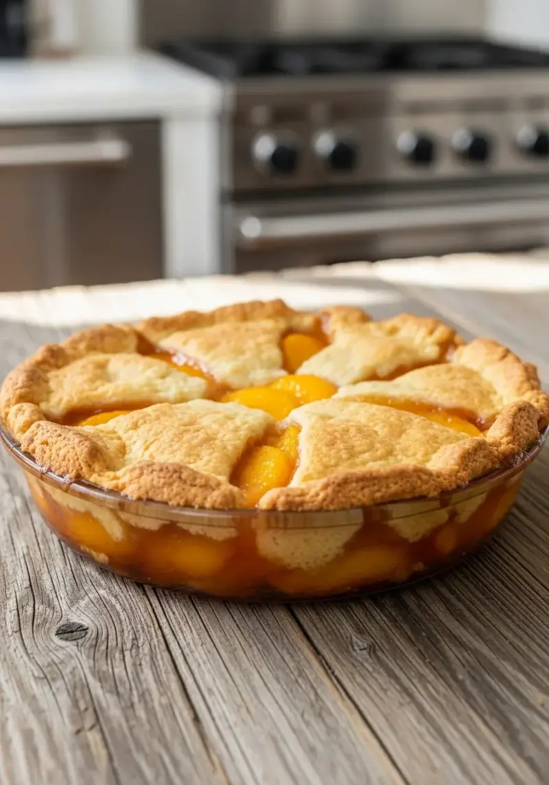 Double Crust Peach Cobbler: Flaky Fruit Dessert