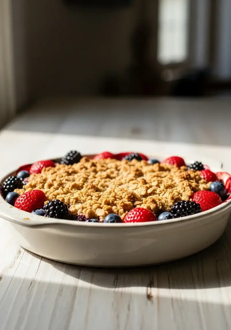 Triple Berry Crisp: Baked Fruit Dessert
